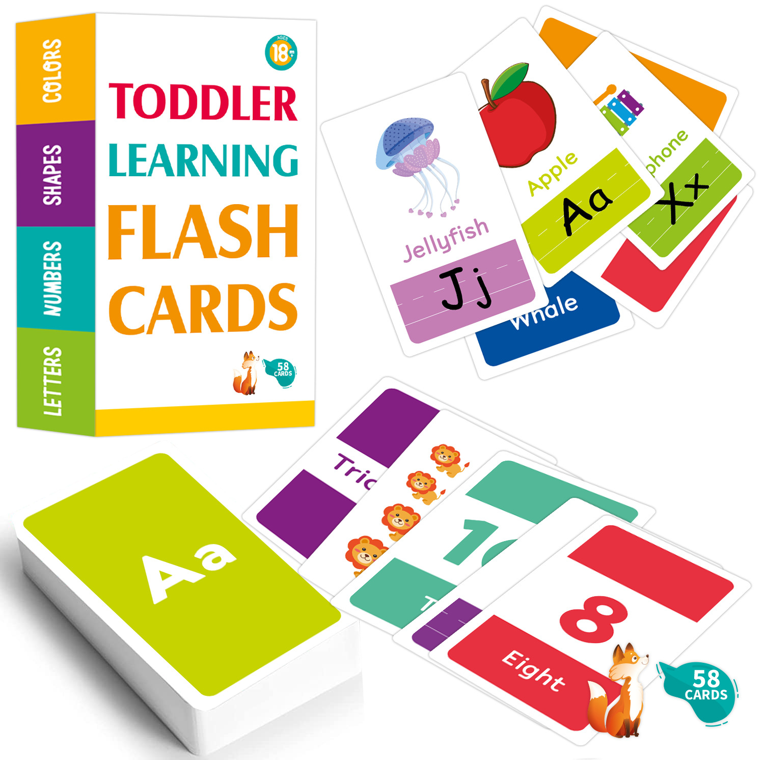 Abc Kids Early Education - 58 sztuk ABC alfabet fiszki Montessori